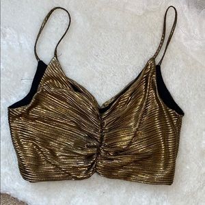 Size Medium, gold bralette